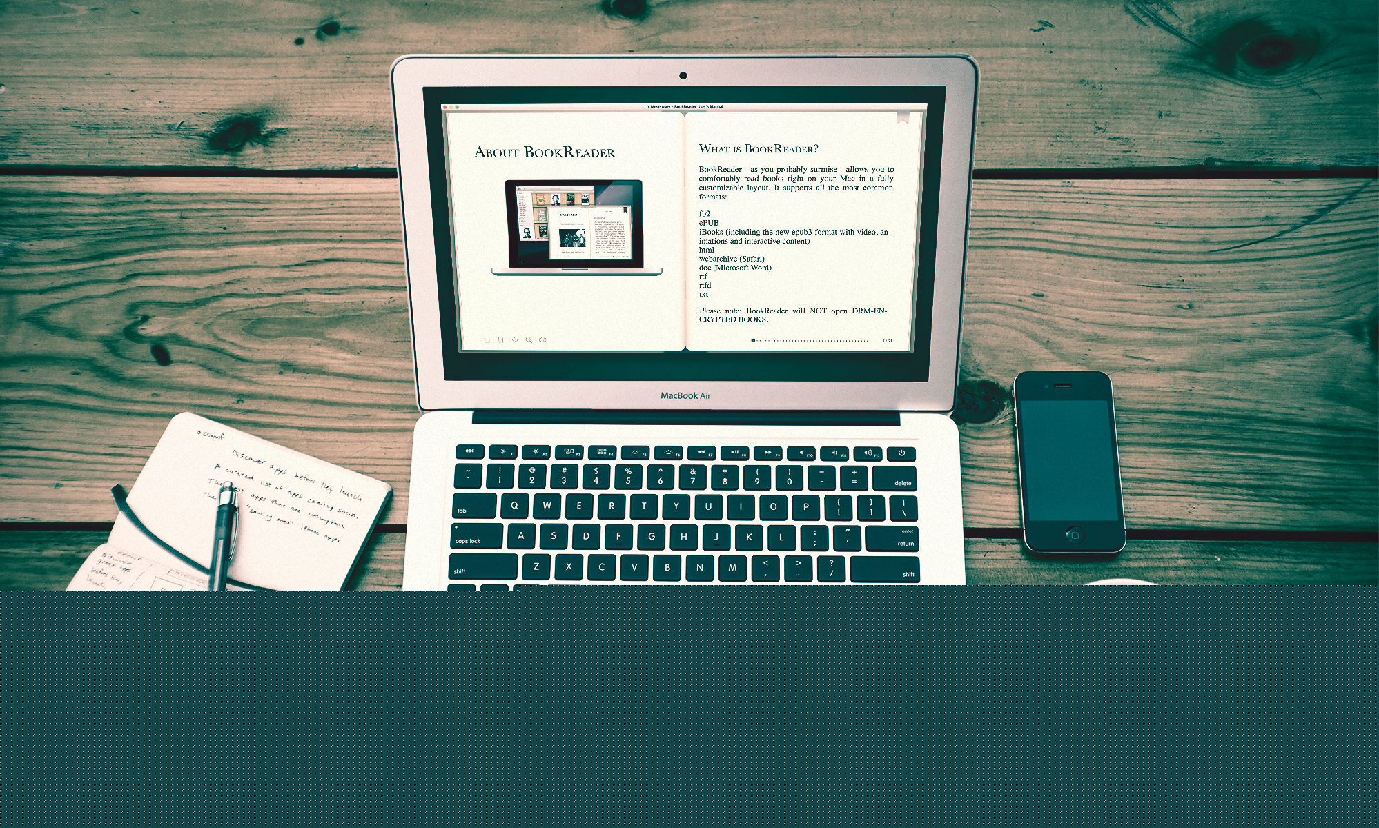 BookReader on a MacBook Air
